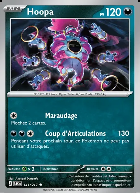 Hoopa, carte Pokémon ASC 141 — extension Héros Transcendants