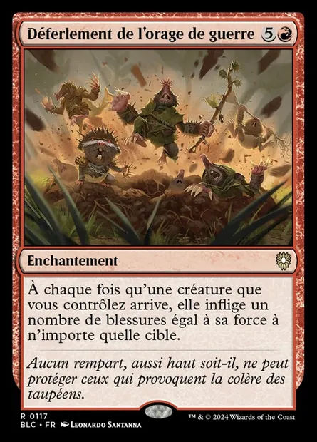 Déferlement de l'orage de guerre, carte Magic BLC 117 — extension Bloomburrow Commander