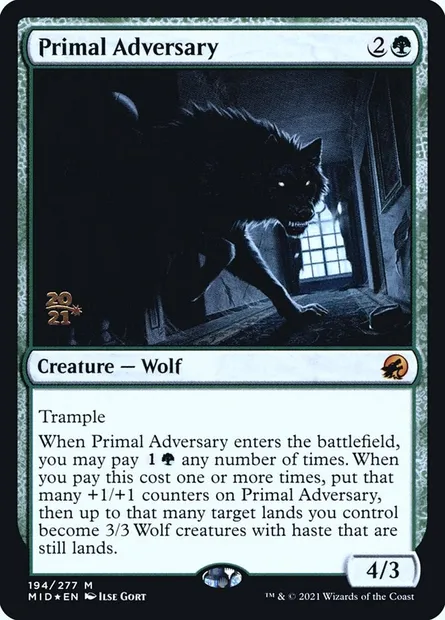 Primal Adversary, Magic card PMID 194s — Innistrad: Midnight Hunt Promos set