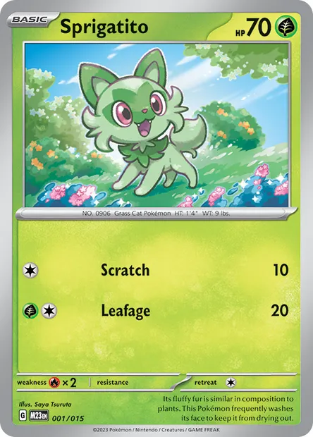 Sprigatito, Pokémon card MCD23 1 — McDonald's Collection 2023 set