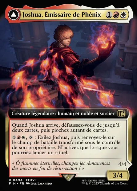 Joshua, Phoenix's Dominant // Phoenix, Warden of Fire, carte Magic FIN 494 — extension Final Fantasy