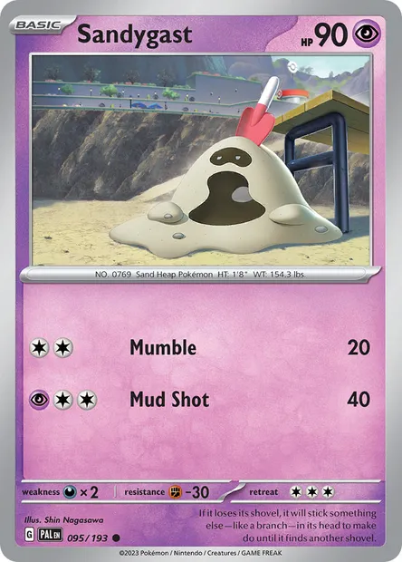 Sandygast, Pokémon card PAL 095 — Paldea Evolved set