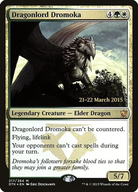 Dragonlord Dromoka, Magic card PDTK 217s — Dragons of Tarkir Promos set