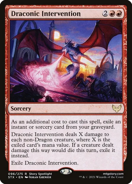Draconic Intervention, Magic card STX 96 — Strixhaven: School of Mages set