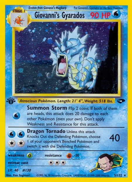 Giovanni's Gyarados, Pokémon card GC 5 — Gym Challenge set