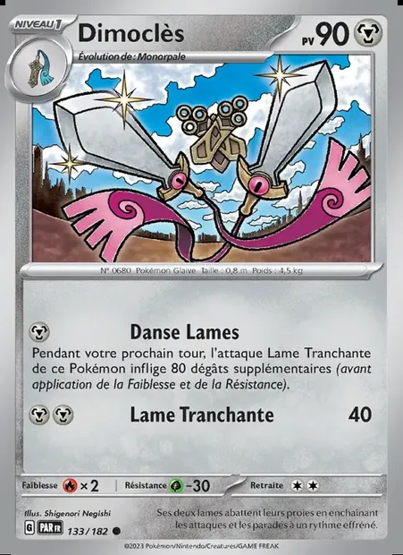 Dimoclès, carte Pokémon PAR 133 — extension Faille Paradoxe