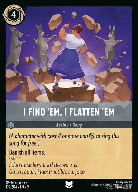 I Find 'Em, I Flatten 'Em, Disney Lorcana card CH9-199 — Fabled set