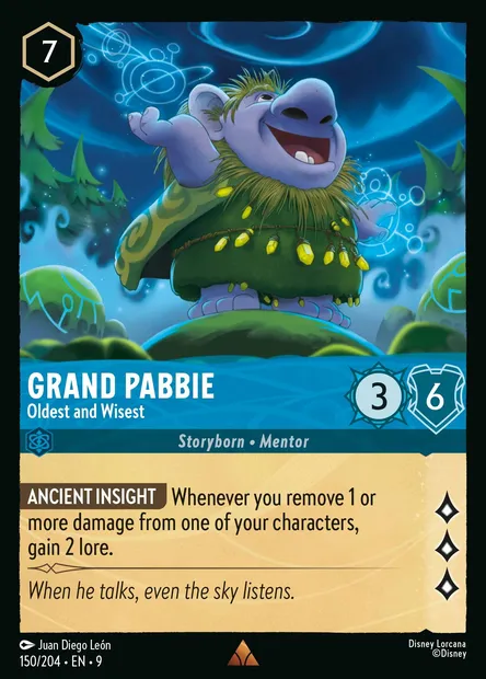 Grand Pabbie - Oldest and Wisest, Disney Lorcana card CH9-150 — Fabled set