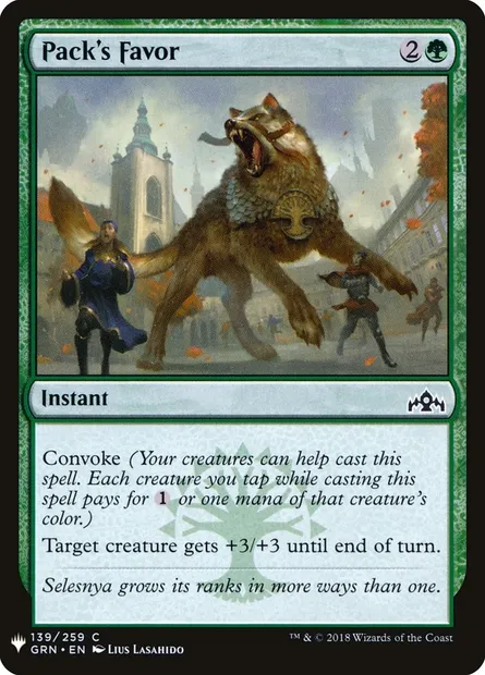 Pack's Favor, Magic card PLST GRN-139 — The List set