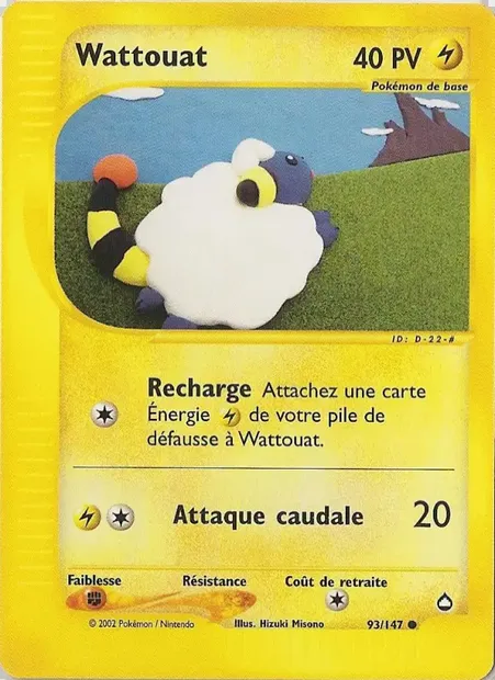 Wattouat, carte Pokémon AQ 93 — extension Aquapolis