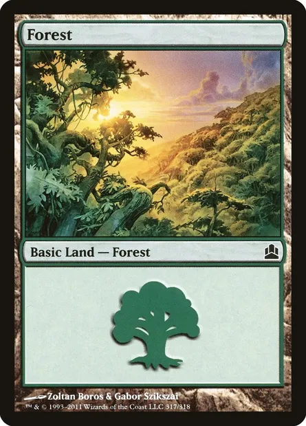 Forest, Magic card CMD 317 — Commander 2011 set