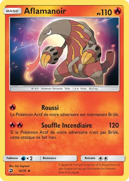 Aflamanoir, carte Pokémon DRM 10 — extension Majesté Des Dragons