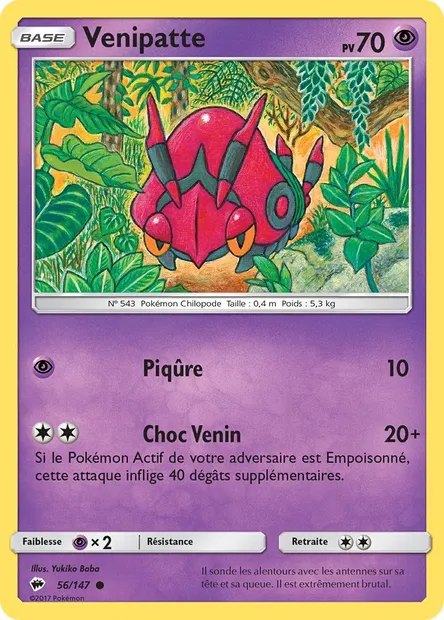 Venipatte, carte Pokémon BUS 56 — extension Ombres Ardentes