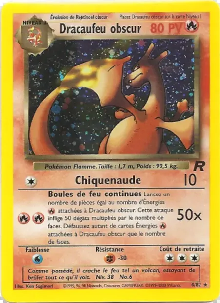 Dracaufeu obscur, carte Pokémon TR 4 — extension Team Rocket