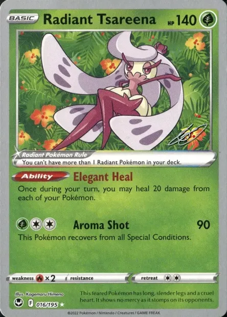 Radiant Tsareena, Pokémon card WCD23 016-2 — World Championship Decks 2023 set