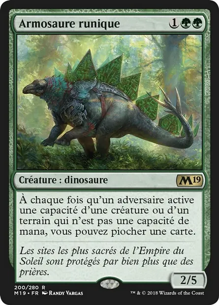 Armosaure runique, carte Magic M19 200 — extension Core Set 2019