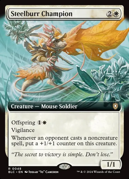 Steelburr Champion, Magic card BLC 48 — Bloomburrow Commander set