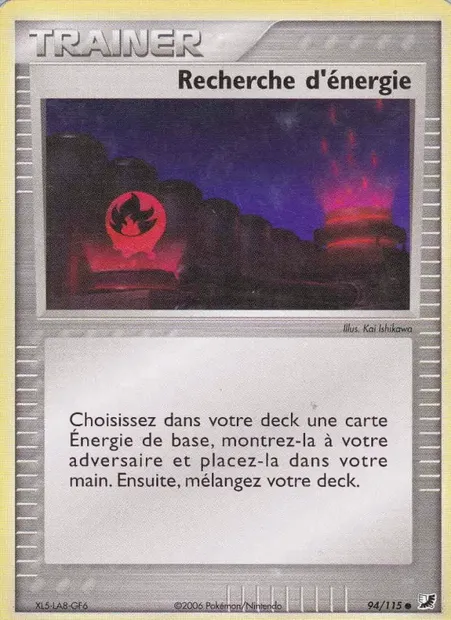 Recherche d'énergie, carte Pokémon UF 94 — extension EX Forces Cachées