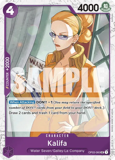 Kalifa, One Piece card OP03-060 — PILLARS OF STRENGTH set