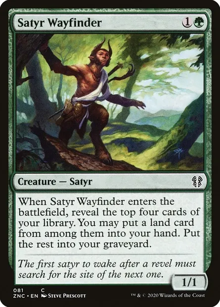 Satyr Wayfinder, Magic card ZNC 81 — Zendikar Rising Commander set