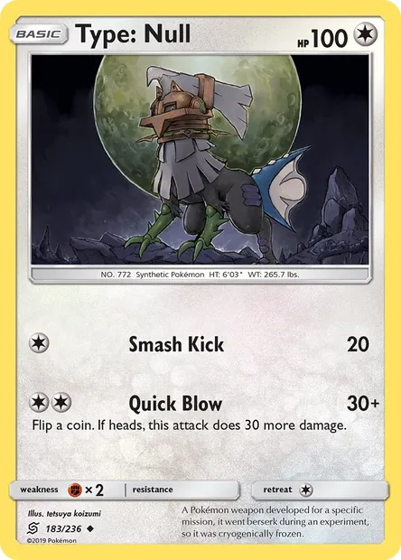 Type: Null, Pokémon card UNM 183 — Unified Minds set