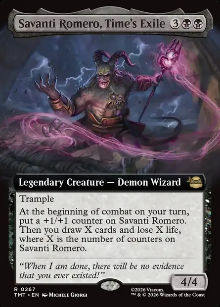 Savanti Romero, Time's Exile, Magic card TMT 267 — Teenage Mutant Ninja Turtles set