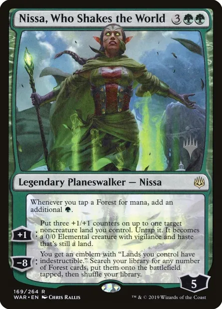 Nissa, Who Shakes the World, Magic card PWAR 169p — War of the Spark Promos set