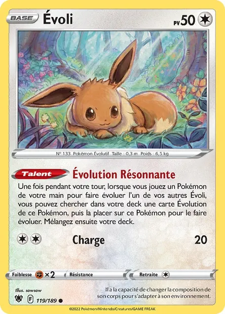 Évoli, carte Pokémon ASR 119 — extension Astres Radieux