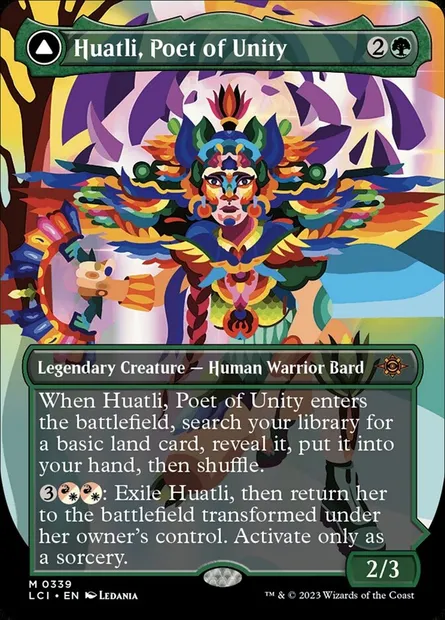 Huatli, poétesse de l'unité // Rugissement du Cinquième peuple, carte Magic LCI 339 — extension The Lost Caverns of Ixalan