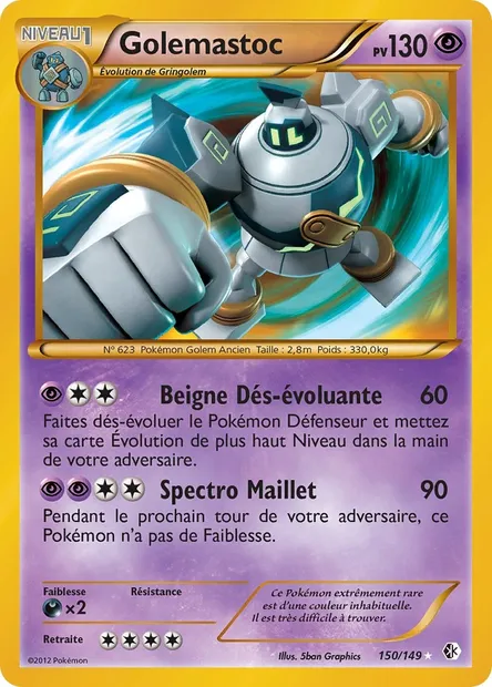Golemastoc, carte Pokémon BCR 150 — extension Frontières Franchies