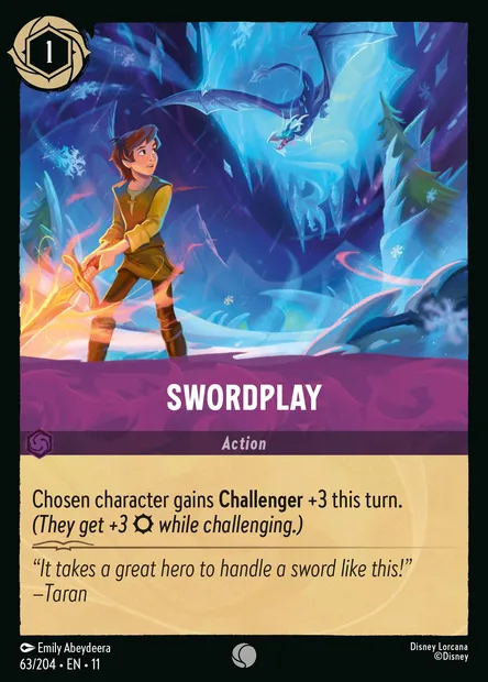Swordplay, Disney Lorcana card CH11-063 — Winterspell set