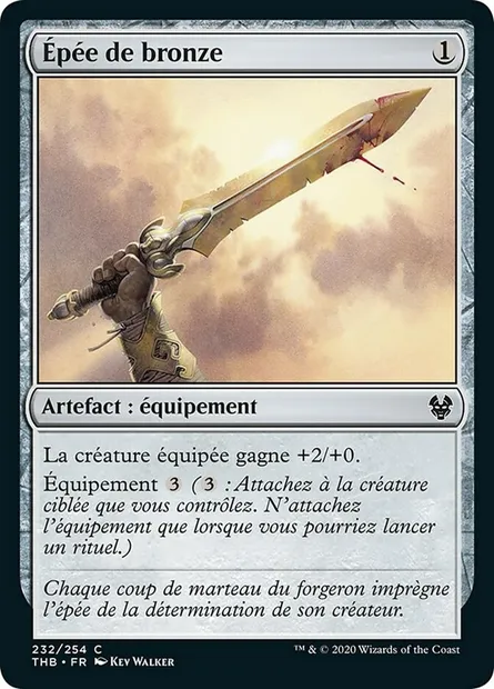Épée de bronze, carte Magic THB 232 — extension Theros Beyond Death