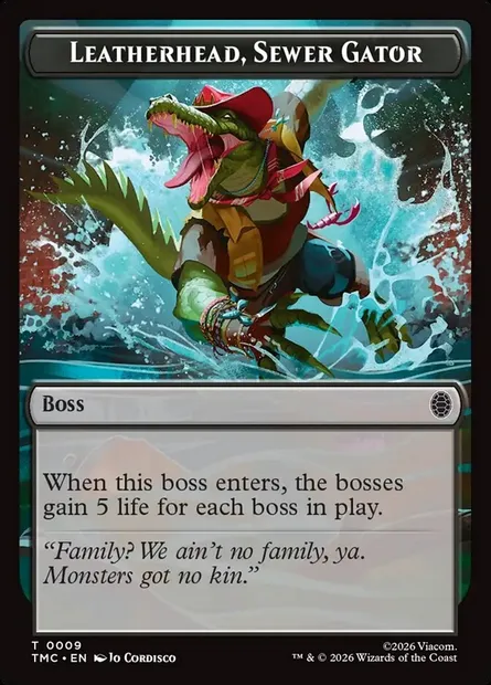 Leatherhead, Sewer Gator, Magic card TTMC 9 — Teenage Mutant Ninja Turtles Eternal Tokens set