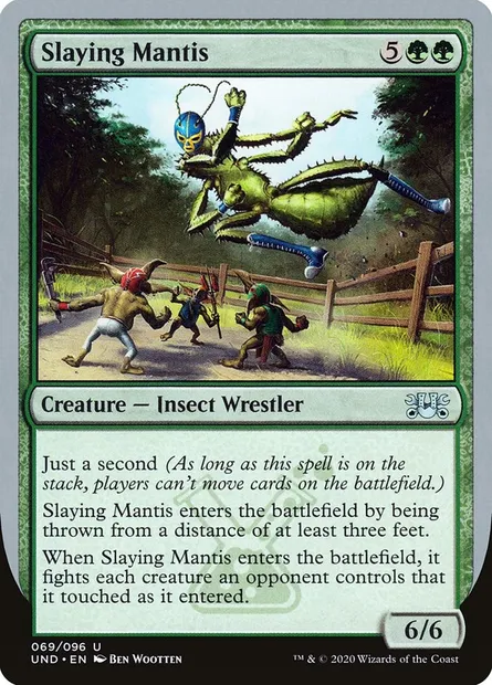 Slaying Mantis, carte Magic UND 69 — extension Unsanctioned