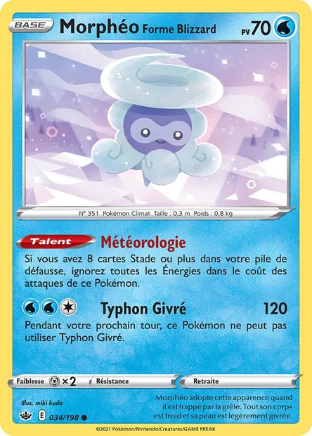 Morphéo Forme Blizzard, carte Pokémon CRE 34 — extension Règne de Glace