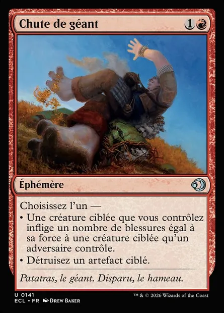 Chute de géant, carte Magic ECL 141 — extension Lorwyn Eclipsed