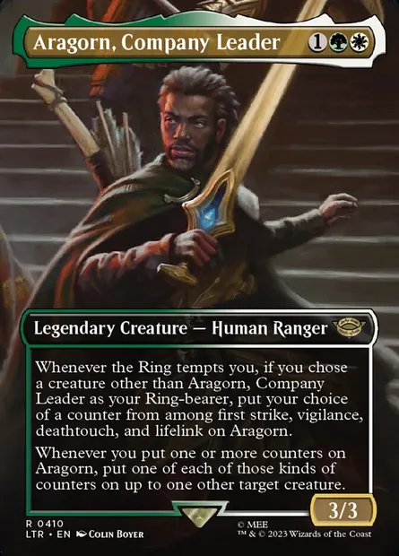 Aragorn, Company Leader, Magic card LTR 410 — The Lord of the Rings: Tales of Middle-earth set