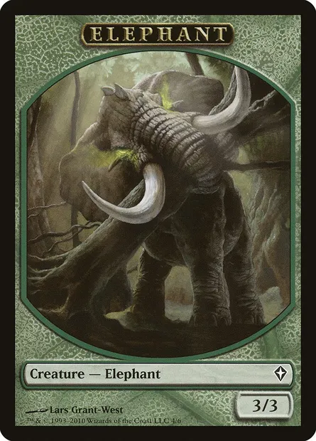 Elephant, carte Magic TWWK 4 — extension Worldwake Tokens