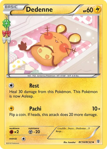 Dedenne, Pokémon card GEN RC10 — Generations set