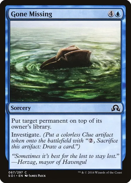 Gone Missing, Magic card SOI 67 — Shadows over Innistrad set