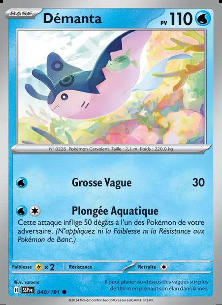 Démanta, carte Pokémon SSP 040 — extension Étincelles Déferlantes