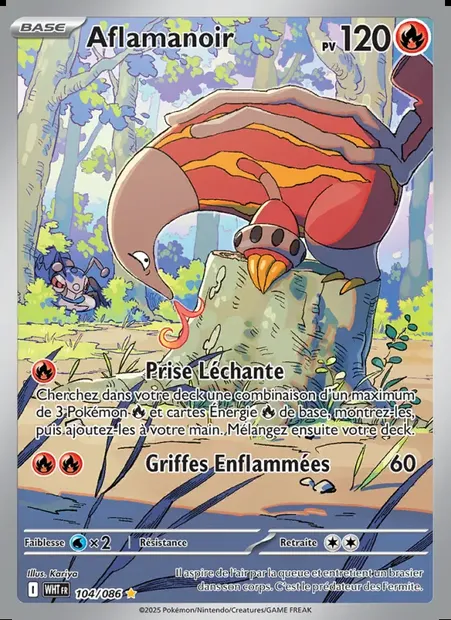 Aflamanoir, carte Pokémon WHT 104 — extension Flamme Blanche