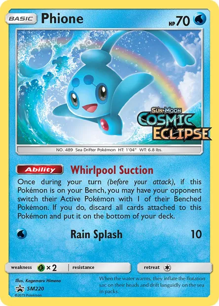 Phione, Pokémon card SM 220 — SM Black Star Promos set
