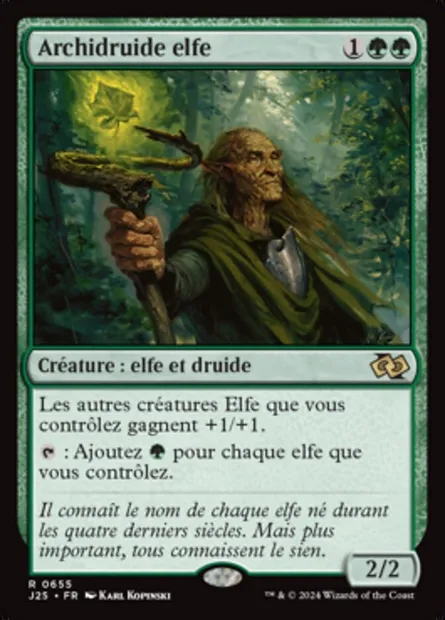 Archidruide elfe, carte Magic J25 655 — extension Foundations Jumpstart