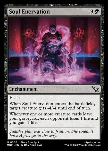 Soul Enervation, Magic card MKM 106 — Murders at Karlov Manor set