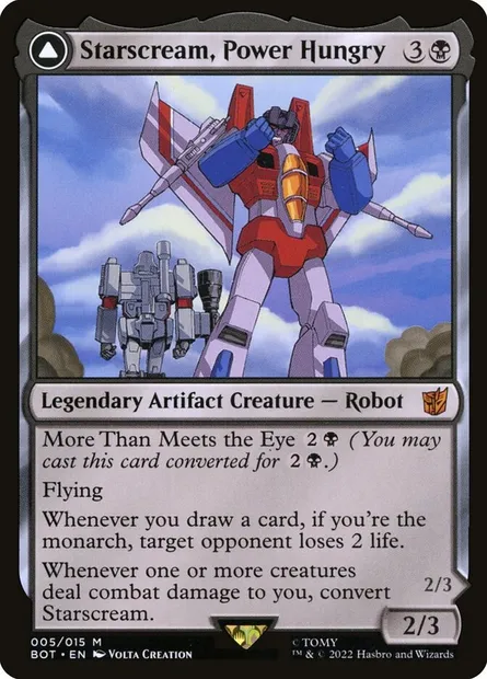 Starscream, Power Hungry // Starscream, Seeker Leader, Magic card BOT 5 — Transformers set