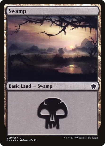 Swamp, Magic card GN2 59 — Game Night 2019 set