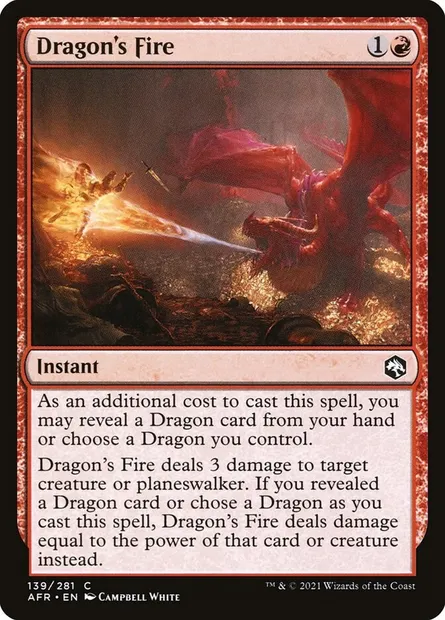 Dragon's Fire, Magic card AFR 139 — Adventures in the Forgotten Realms set