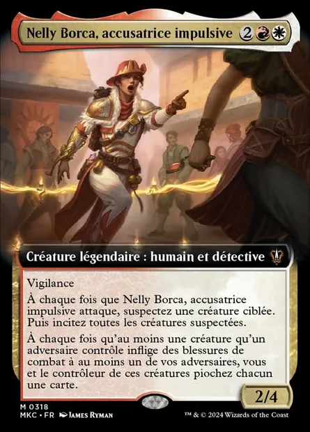 Nelly Borca, accusatrice impulsive, carte Magic MKC 318 — extension Murders at Karlov Manor Commander