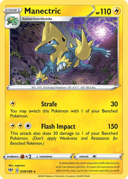 Manectric, Pokémon card DAA 59 — Darkness Ablaze set